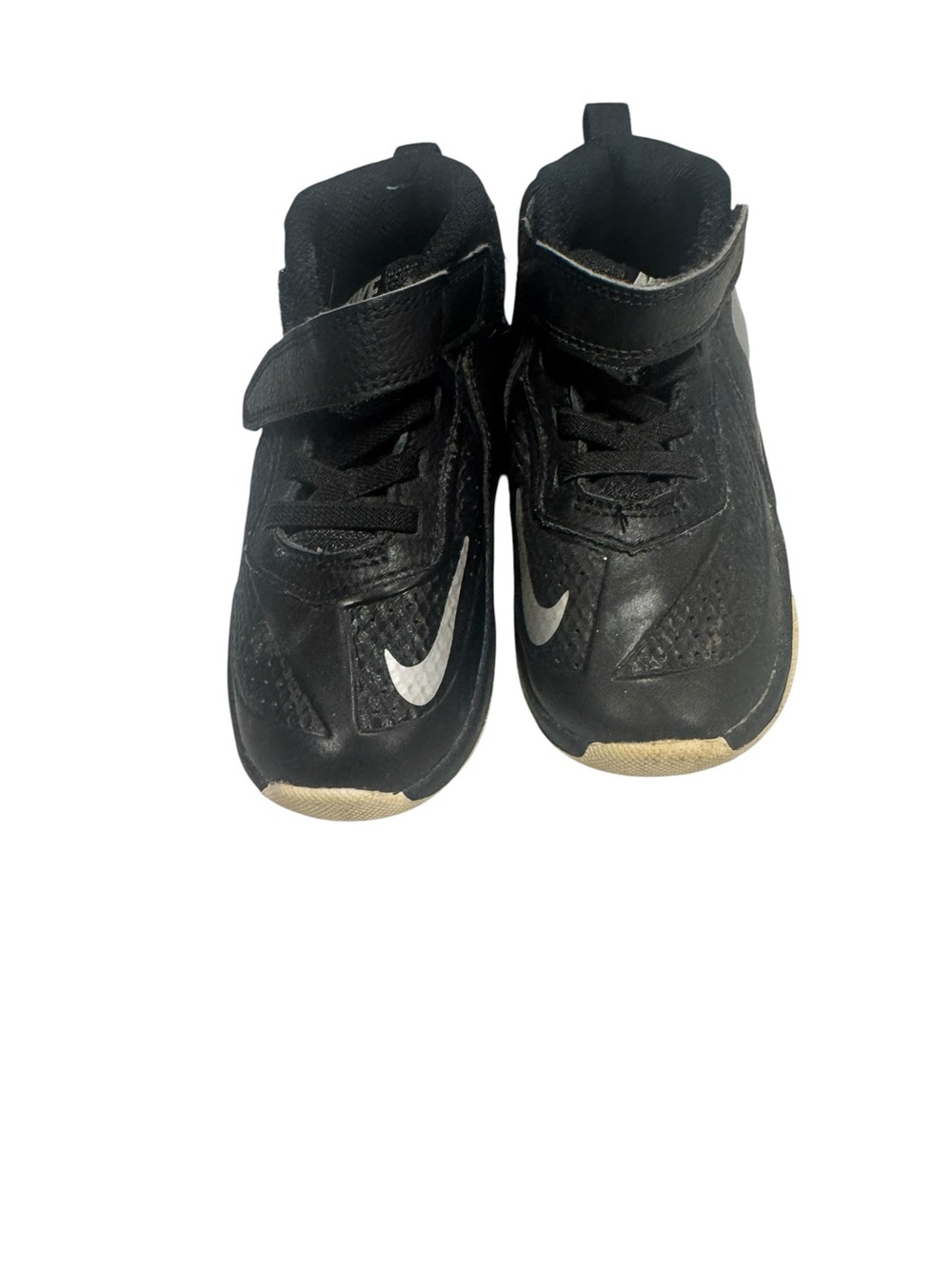 Nike Kids Black High-Top Sneakers with White Swoosh